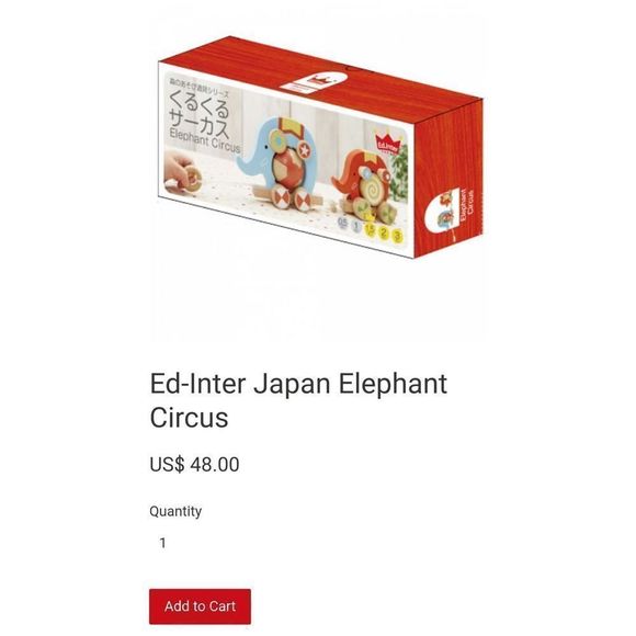 NEW Ed-Inter Wood Elephant Circus Toys - Picture 2 of 9